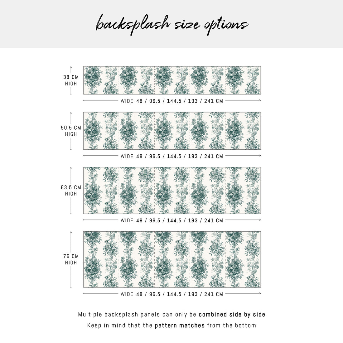 Pine Green Toile Print Backsplash
