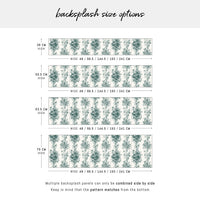 Pine Green Toile Print Backsplash