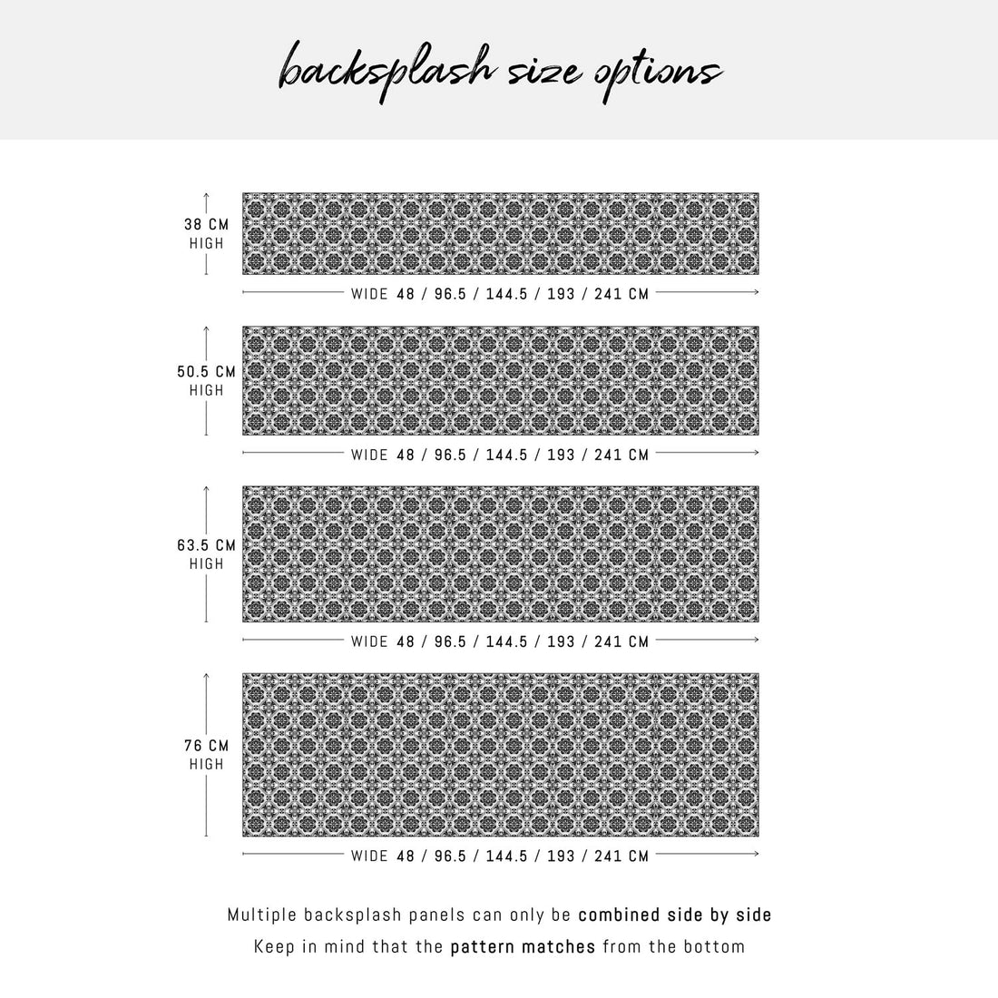 Black Moroccan Tile Print Backsplash