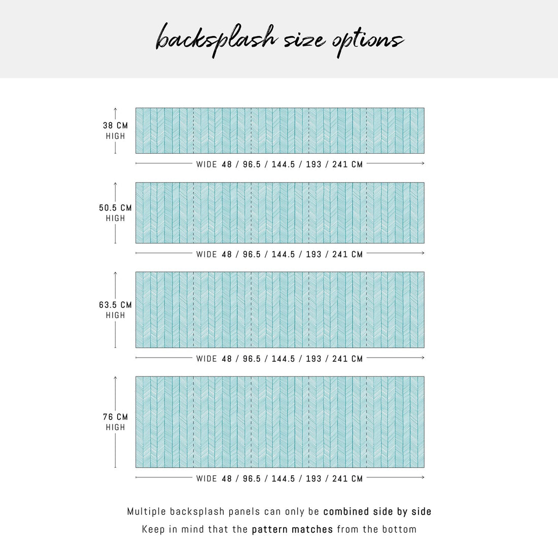 Simple Herringbone Teal Design Backsplash