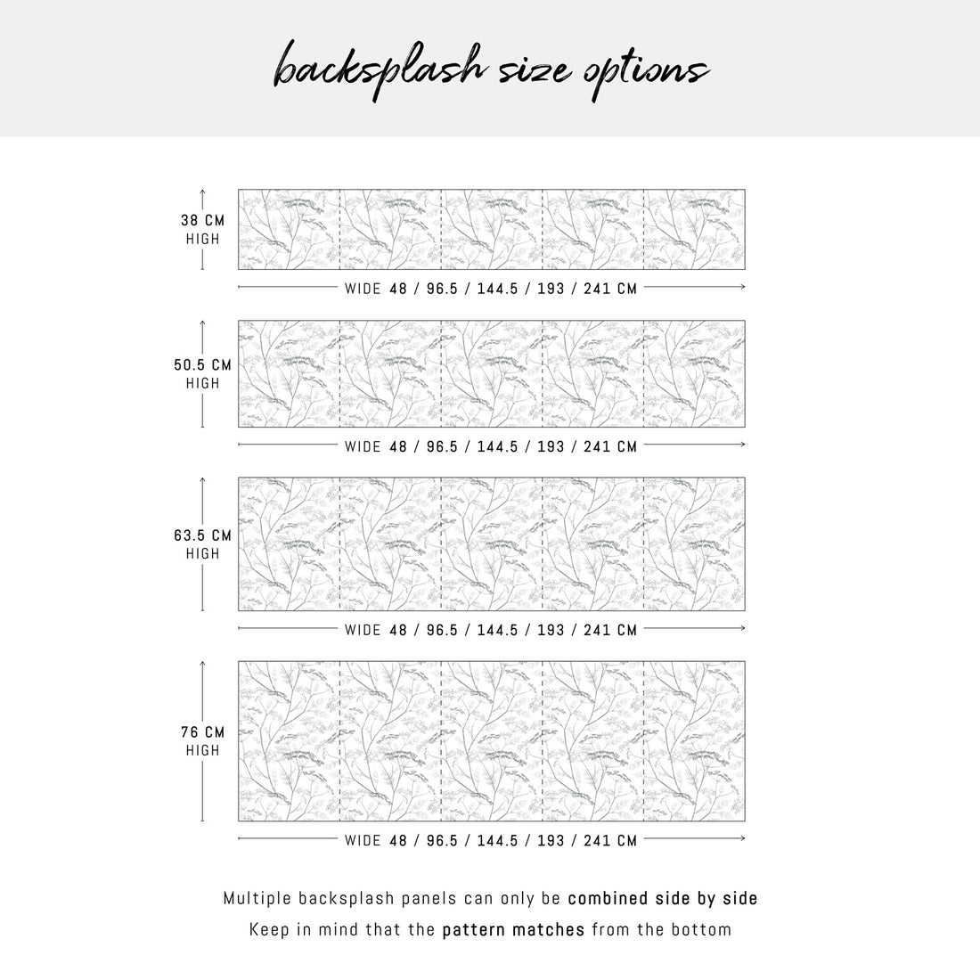 Grey Botanical Wildflower Backsplash