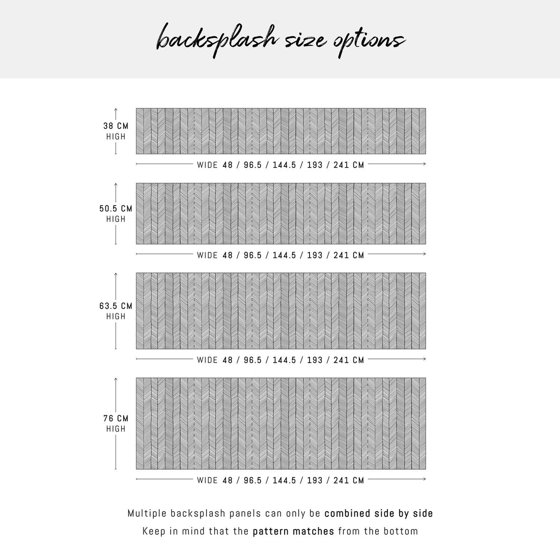 Simple Herringbone Black Design Backsplash