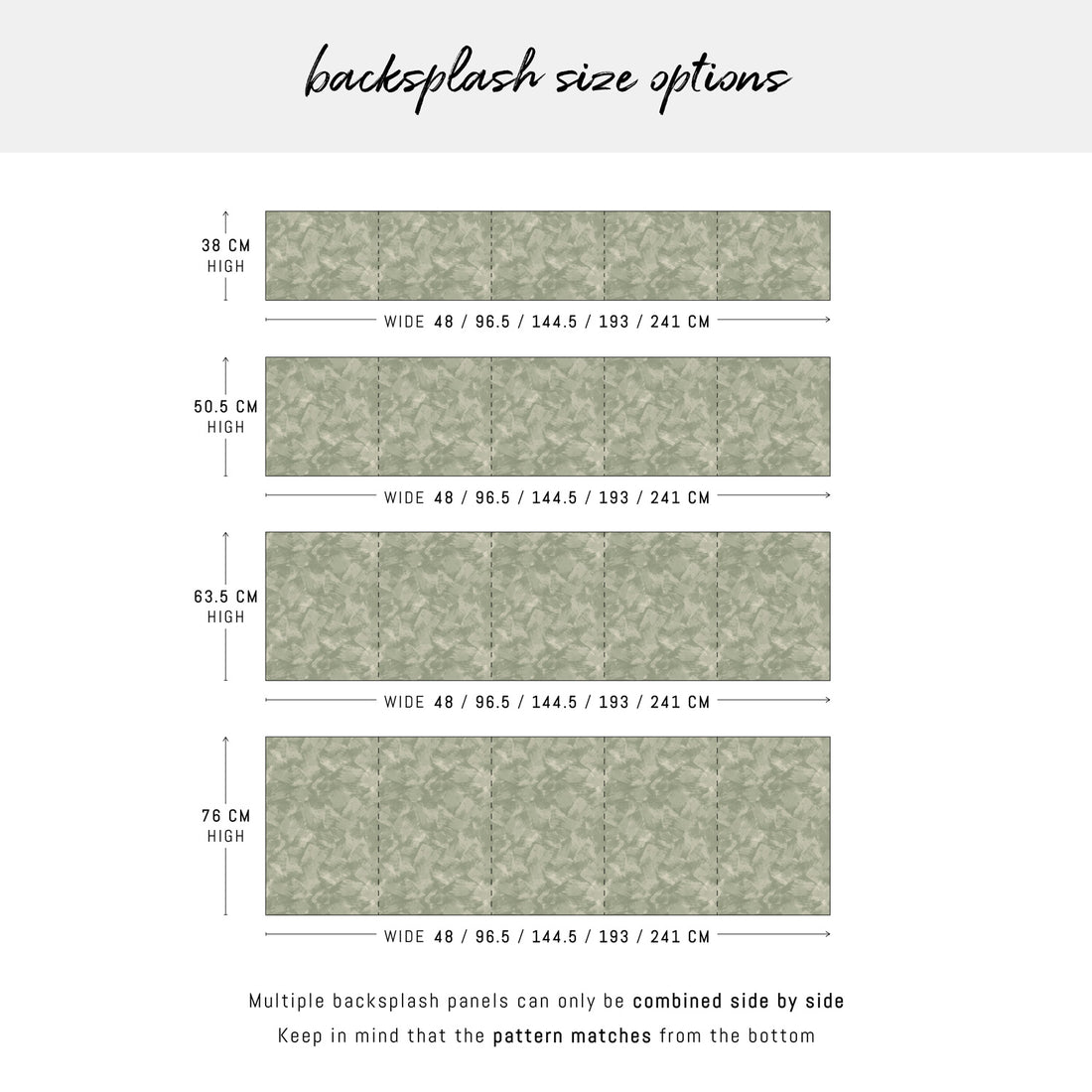 Olive Green Limewash Pattern Backsplash