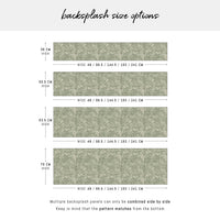 Olive Green Limewash Pattern Backsplash