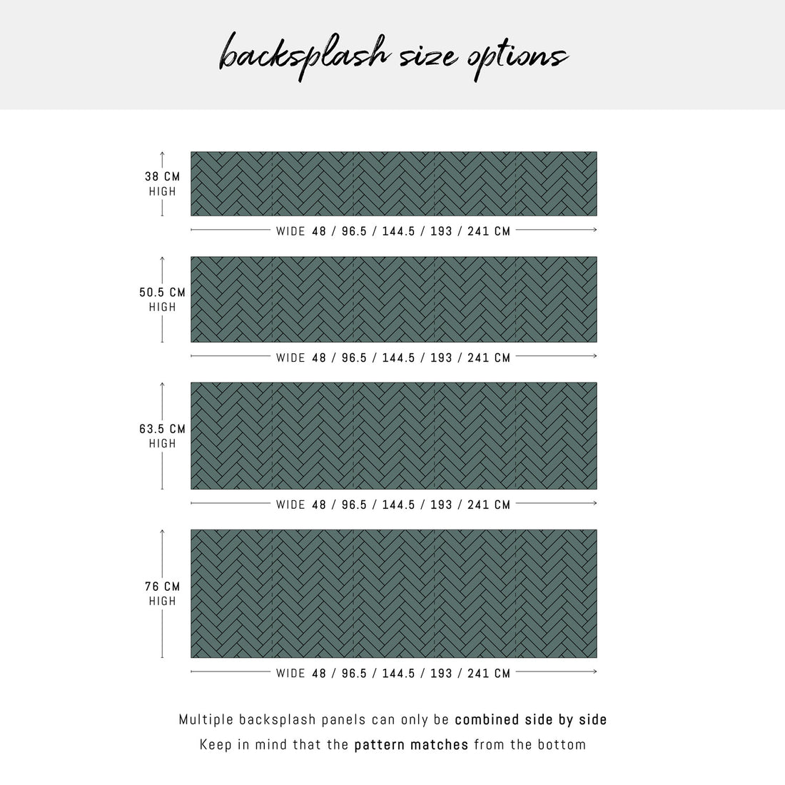 Green & Black Herringbone Tile Design Backsplash