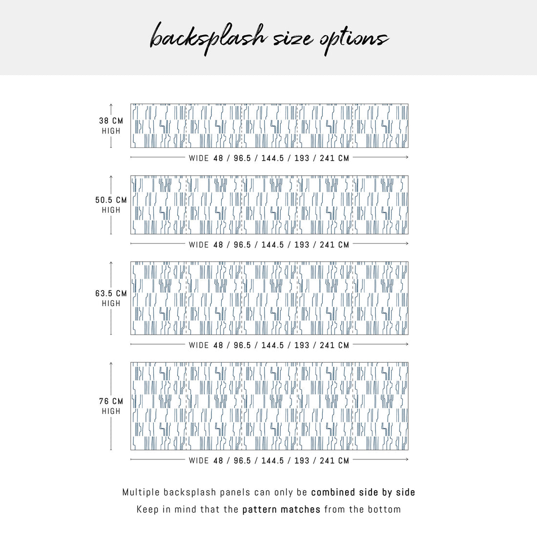 Blue Drawing Lines Print Backsplash
