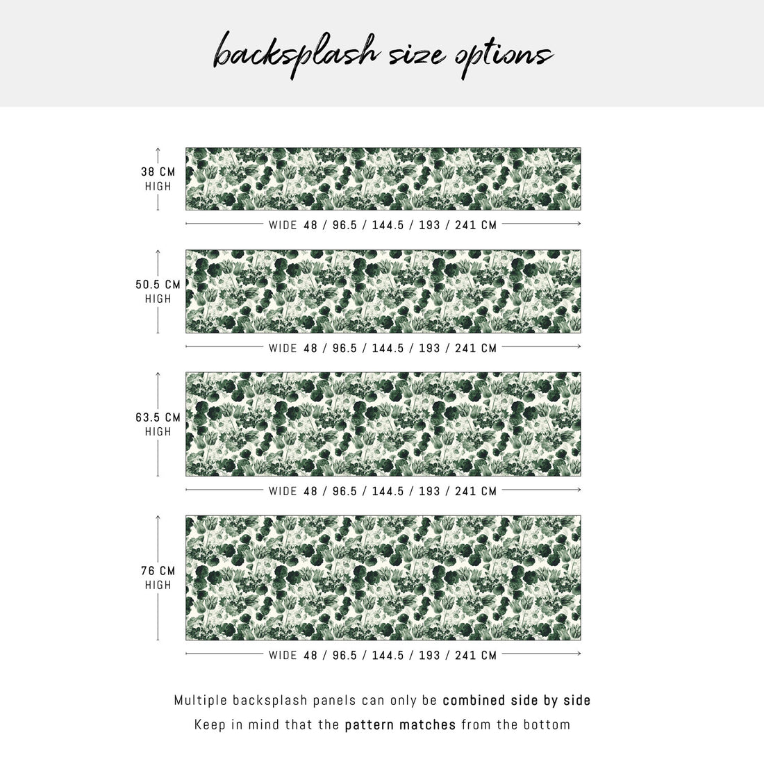 Classic Green Vintage Flowers Backsplash