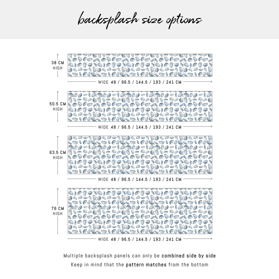 Navy Abstract Oysters Pattern Backsplash