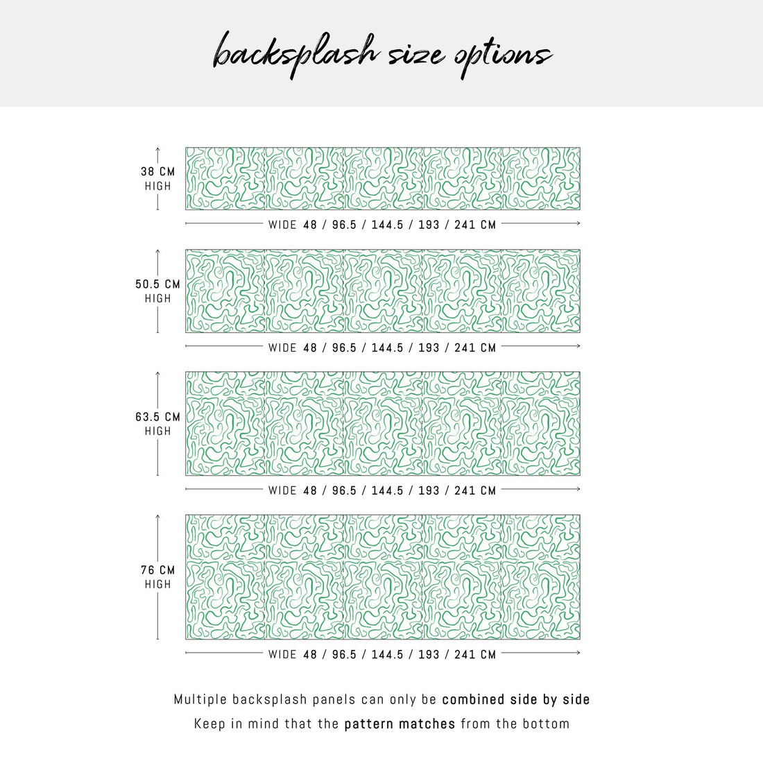 Green Abstract Funky Lines Backsplash Design