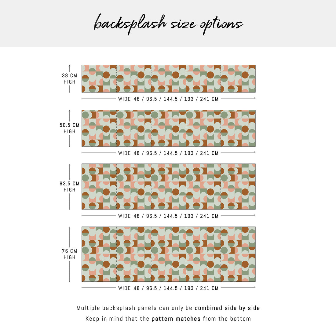Vintage Retro Geometric Design Backsplash