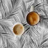 tropical palm leaves patterned fabric