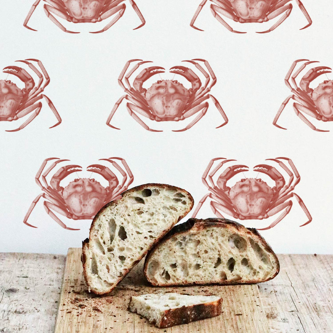 red tiny crabs on wallpaper peel and stick
