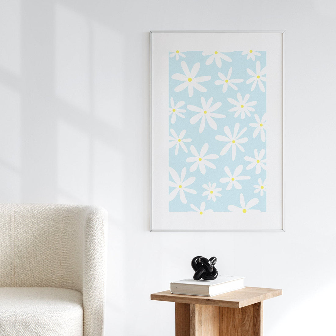 daisy art poster design for scandinavian inspired home