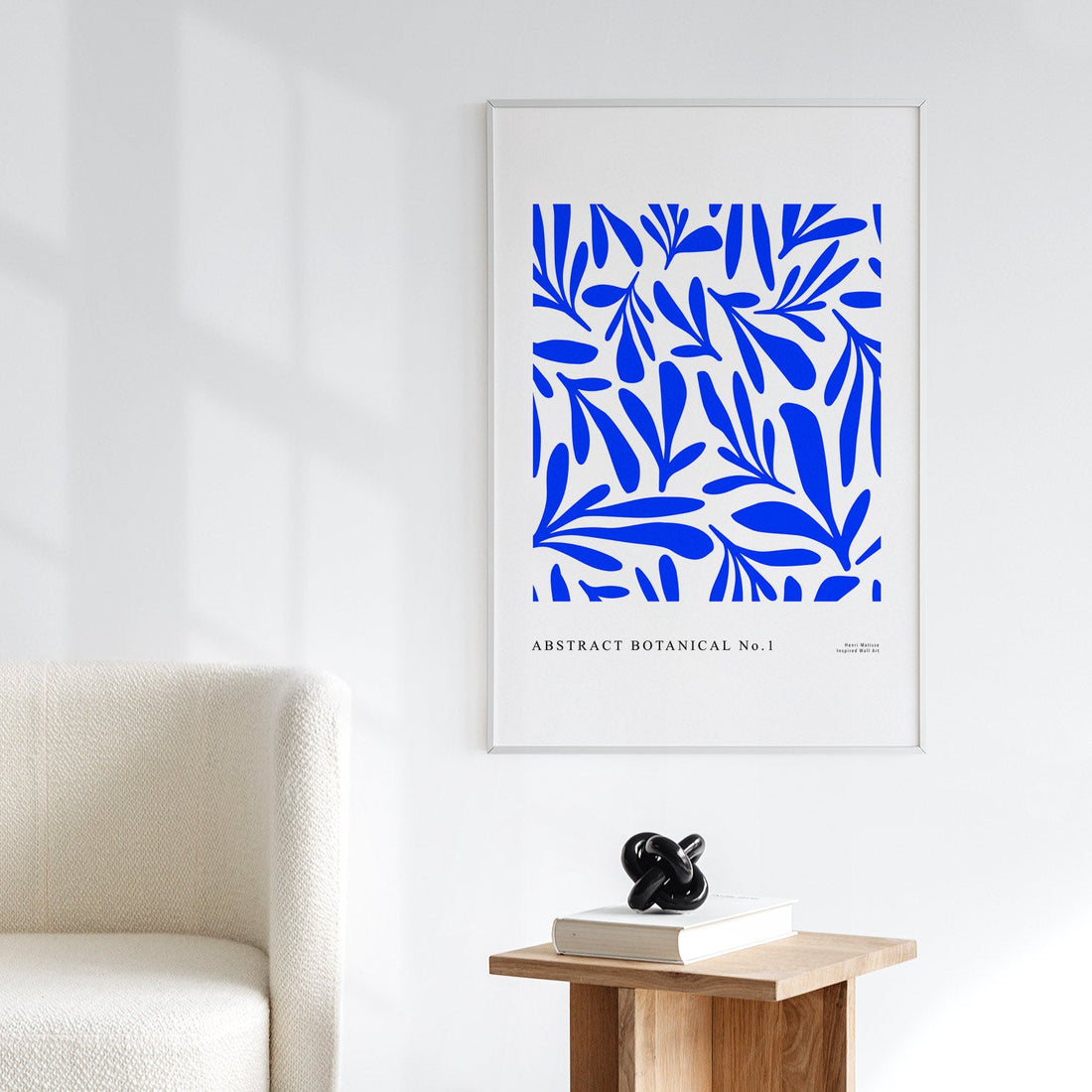 indigo blue botanical florals inspired wall art poster