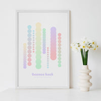 small circles in ombre colors art print poster