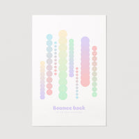 colorful bouncing circles art print