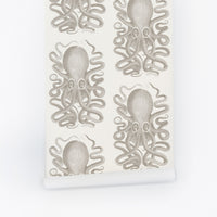grey squid print removable wallpaper