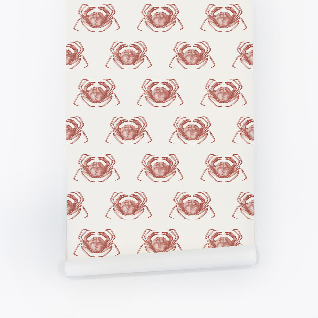 cute food inspired crab pattern wallpaper for kitchen design