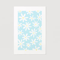 light blue daisy art print