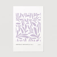 pastel purple leaves motif art print poster design
