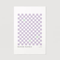 light purple tiny squares print wall art