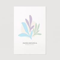 light colors botanical leaves art print poster