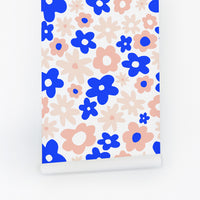 bright colors flower inspired removable wallpaper design