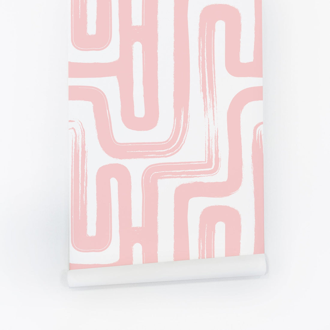 light pink feminine lines inspired removable wallpaper for girls bedroom