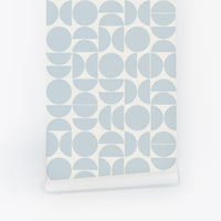 light blue geometric shape peel and stick wallpaper