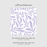lilac botanical floral print wall mural