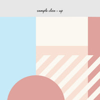 geometric shapes wall mural close up in pastel colors