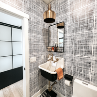 Black plaid pattern removable wallpaper
