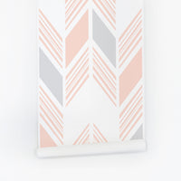 Pastel pink tribal removable wallpaper for girls room