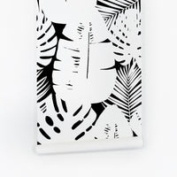 Palm leaf imprint peel and stick wall mural
