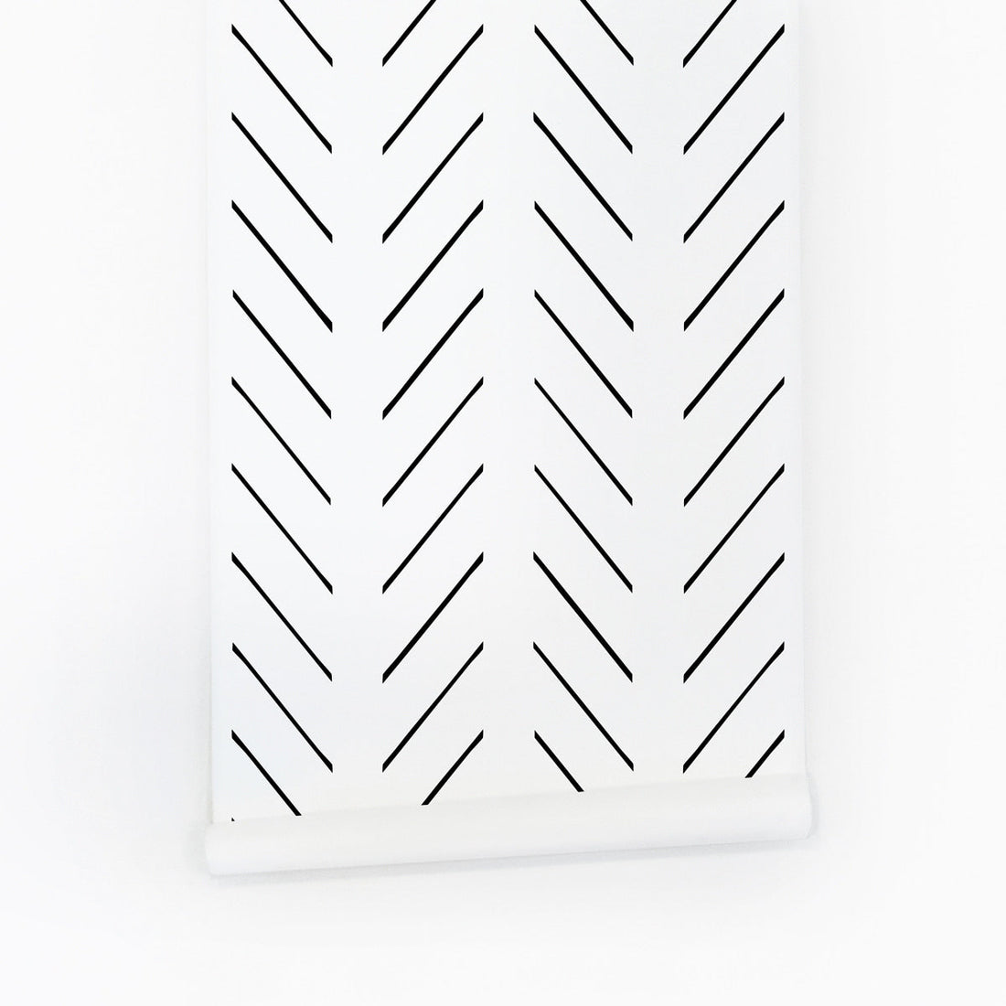 Self adhesive wallpaper with herringbone print