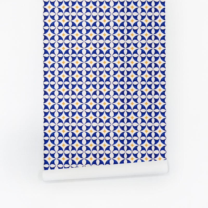 Geometric tiles removable wallpaper