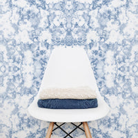 blue faux marble pattern removable wallpaper for beach theme interior