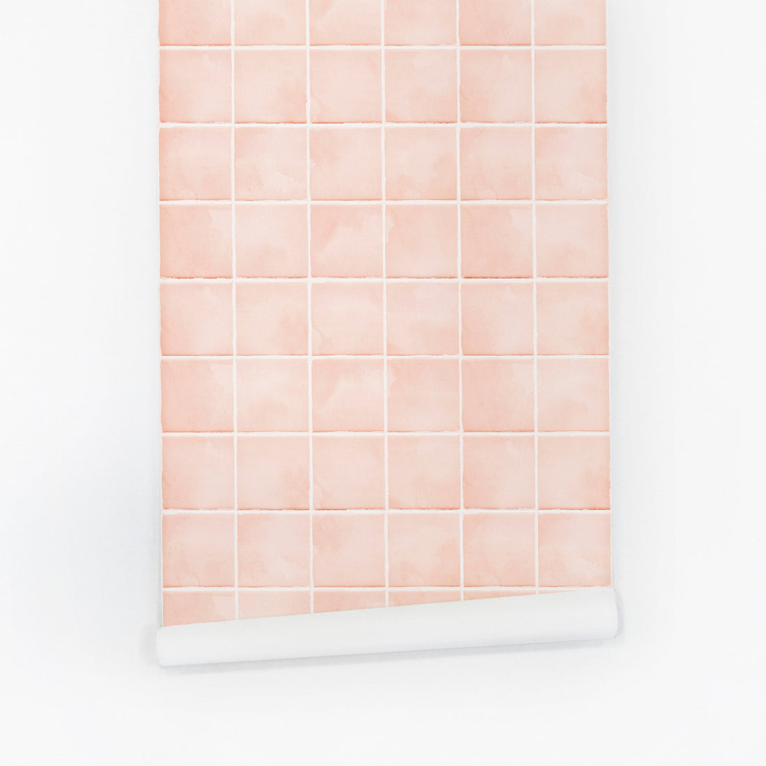 blush pink simple tiles inspired peel and stick wallpaper
