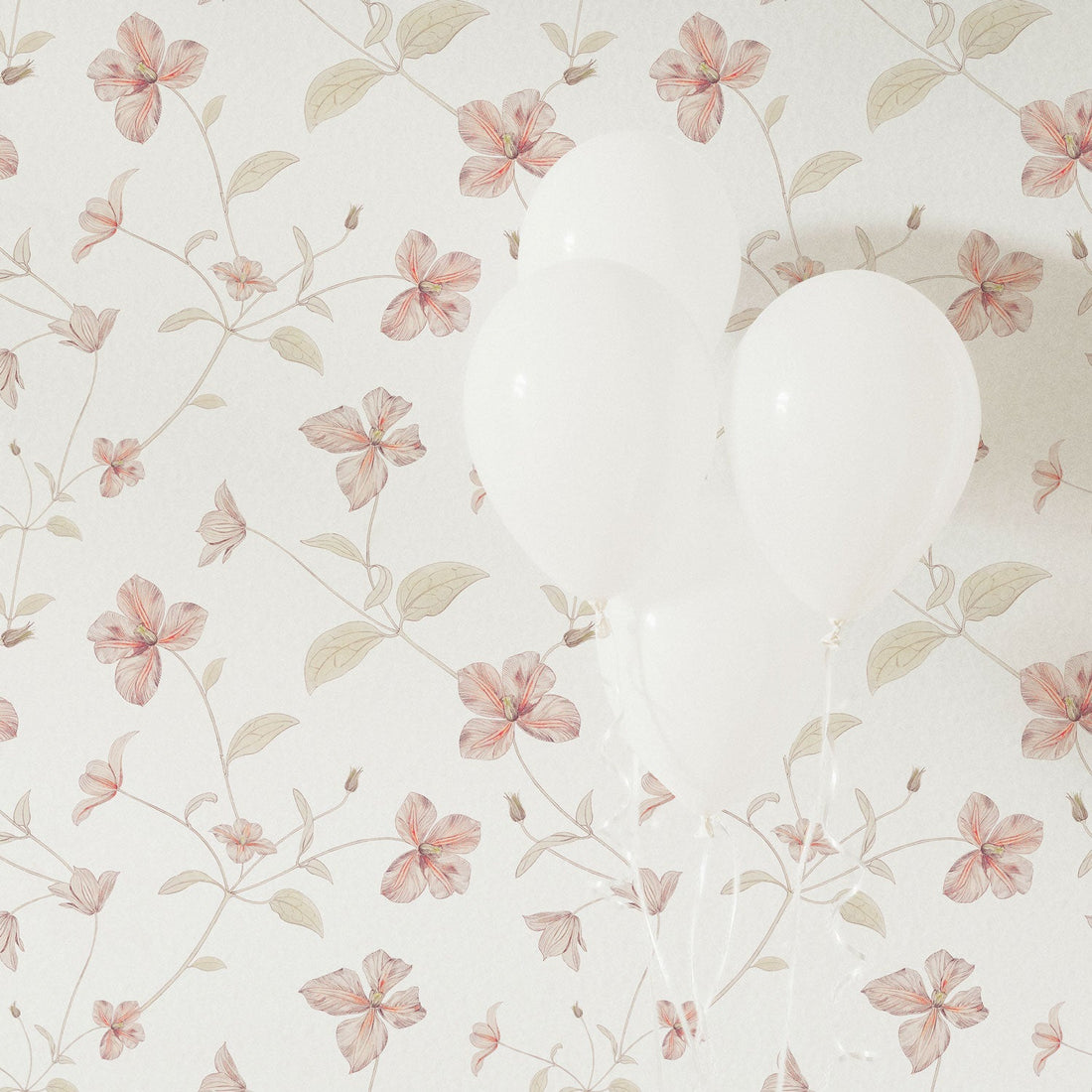 Vintage pink floral removable wallpaper