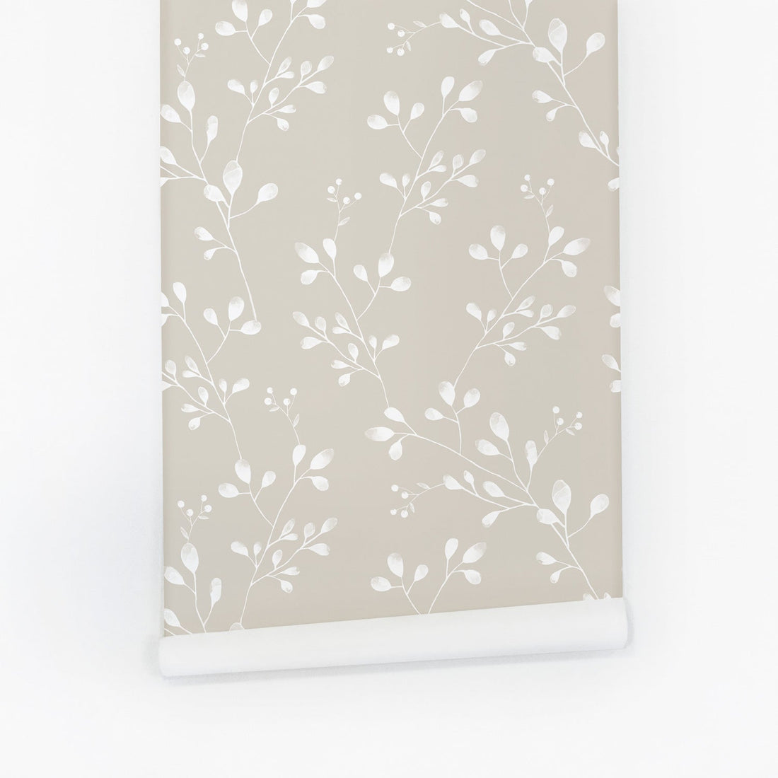 Grey floral removable wallpaper