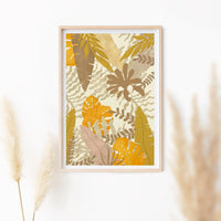 Neutral color jungle wall art poster