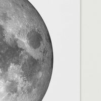 close up of wall art poster with moon details