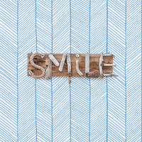 coastal removable wallpaper with blue herringbone design