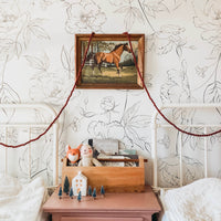 Baby girls bedroom floral wallpaper 