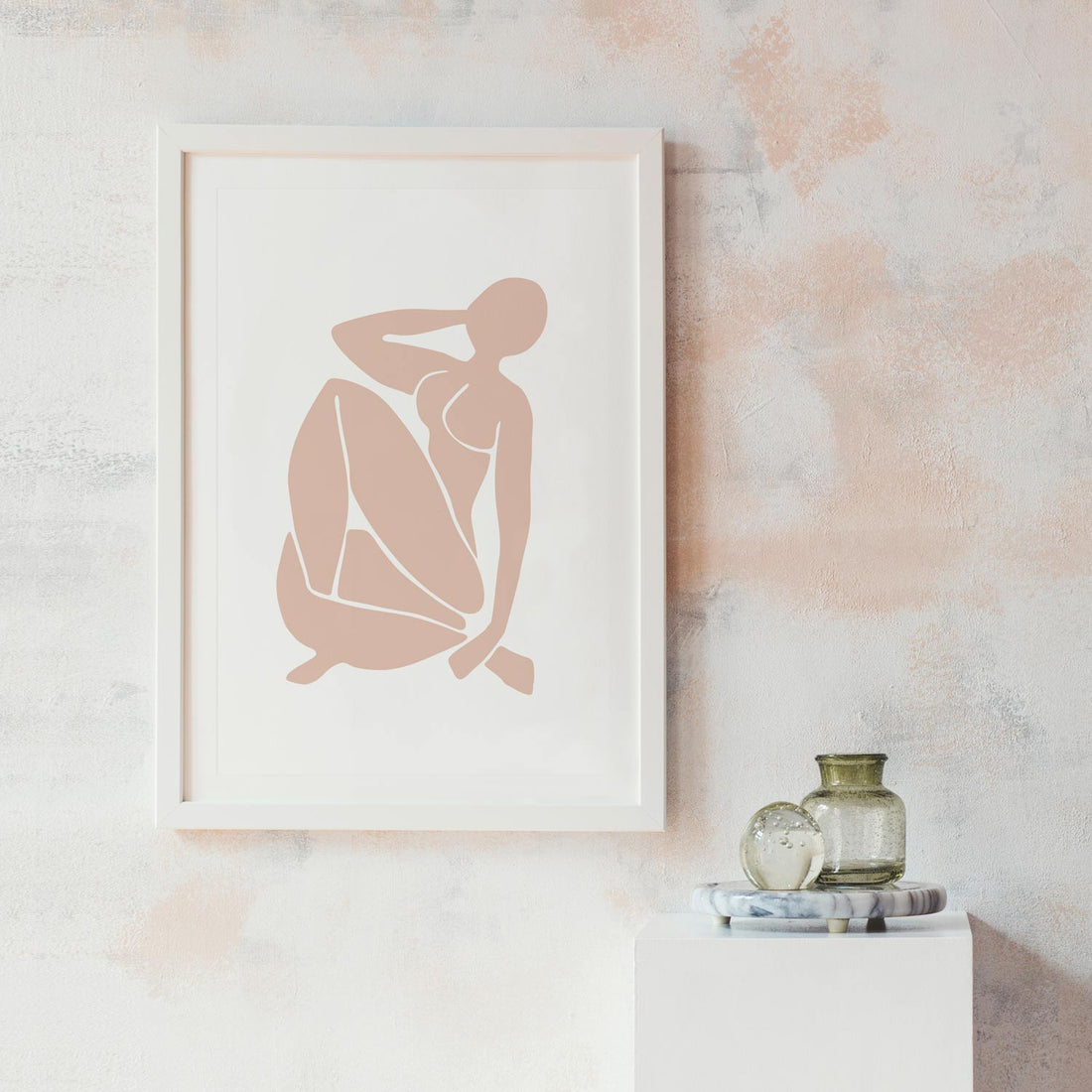 Abstract nude female figure print