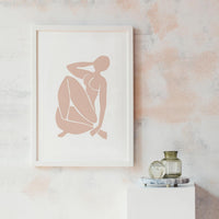 Abstract nude female figure print