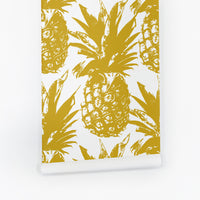 Modern boho pineapple peel and stick temporary wallpaper