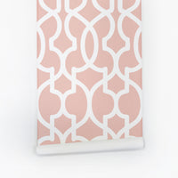 White lines boho style wallpaper for living room