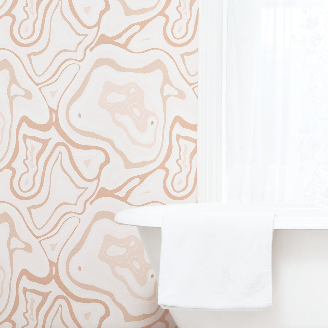 light coral inspired coastal style removable wallpaper