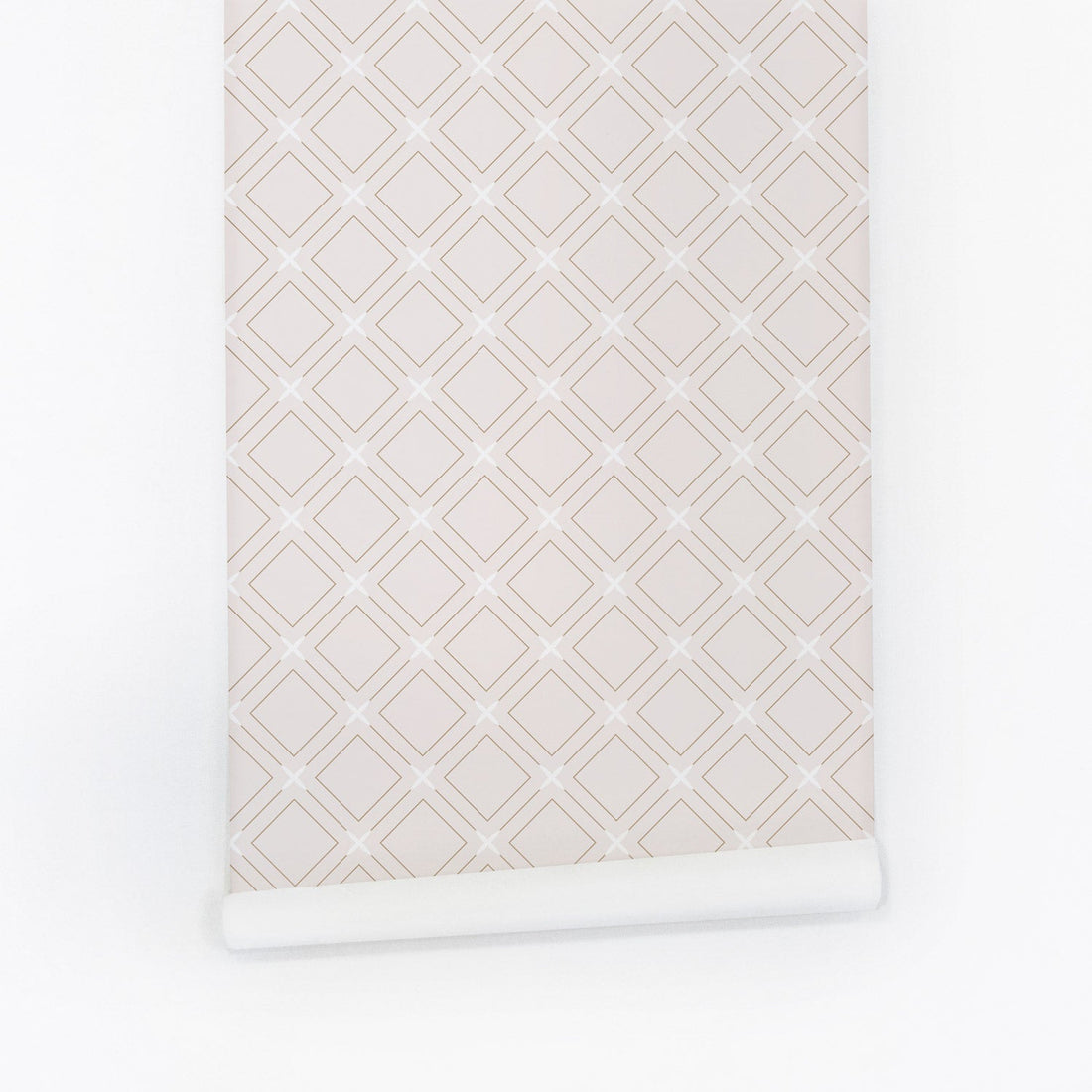 Nude pink color geometric removable wallpaper